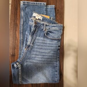 Stradivarius Blue Straight Leg Jeans with Natural Fading